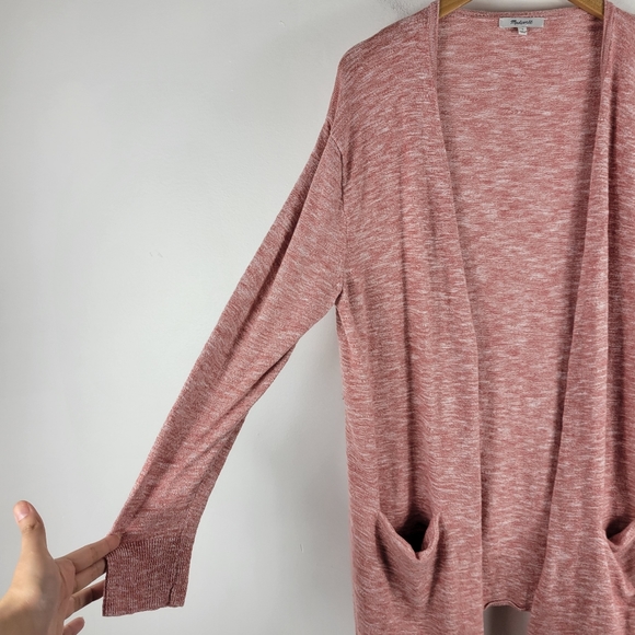 Madewell Summer Ryder Space Dye Heathered Open Front Long Sleeve Knit Cardigan - Picture 4 of 12